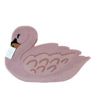 Peking Handicraft Pink Swan Hooked Scatter Rug 24x36 NEW
